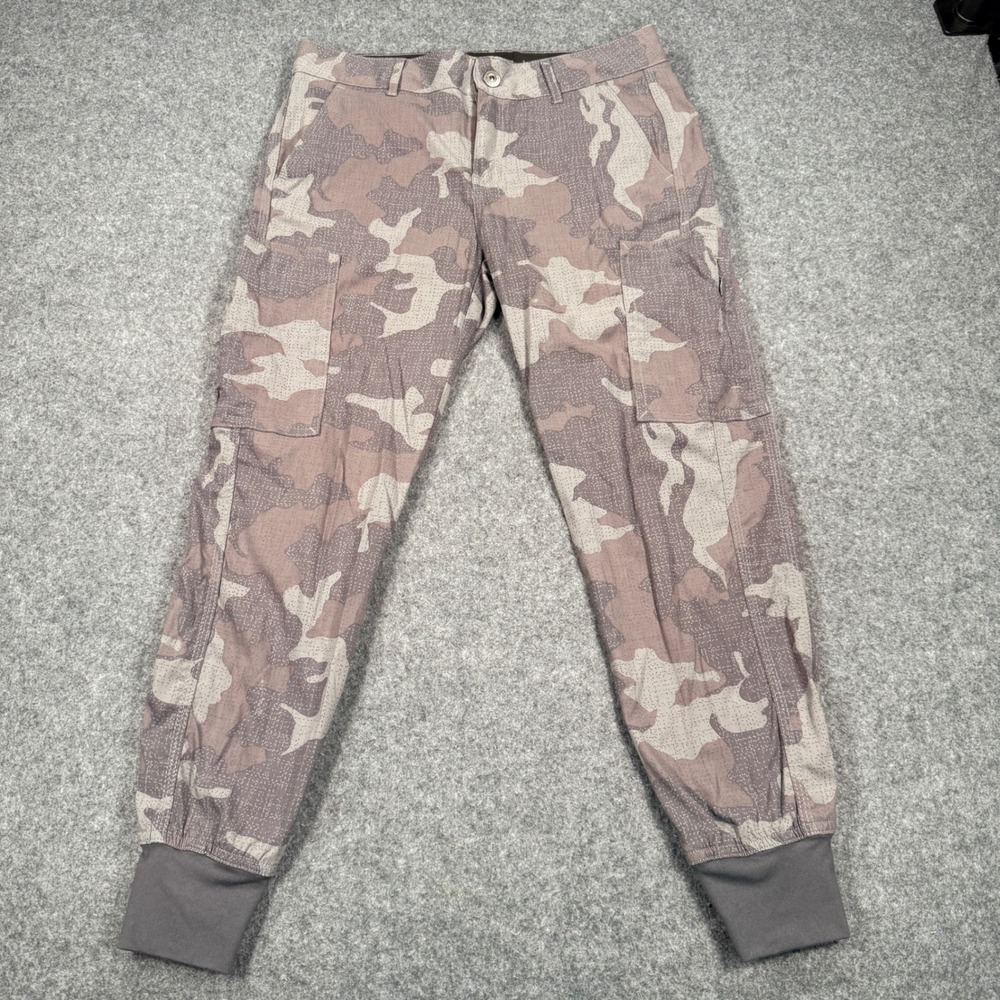 Prana Womens Camo Cargo Joggers Size 4 Grey Pixel Camouflage Hiking Pants